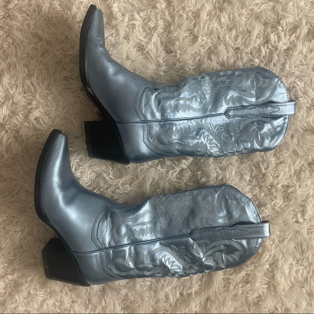 Blue Metallic Jeffrey Campbell Dagget Boots